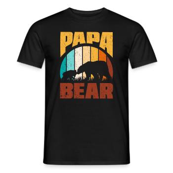 Bear Papa Son Baby Daughter Father's Day - Men's T-Shirt - black - Front - AI Model Male 178 light (178cm)
