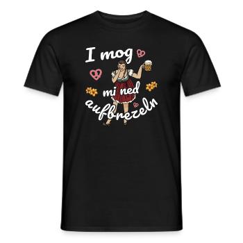 I mog mi ned Aufbrezeln Volksfest Trachten Dirndl - Männer T-Shirt - Schwarz - Vorne - AI Model Male 178 light (178cm)