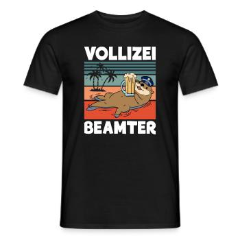 Vollizei Beamter Vatertag Bier Party Saufen Shirt - Männer T-Shirt - Schwarz - Vorne - AI Model Male 178 light (178cm)