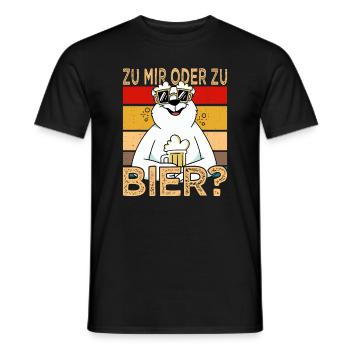 À moi ou à la bière? Bière de la fête des pères Saufshirt - T-shirt homme - noir - Devant - AI Model Male 178 light (178cm)