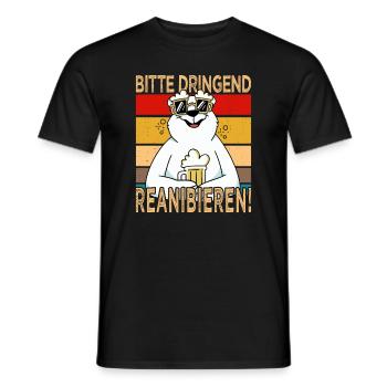 Please urgently reanimate Father's Day Beer Saufshirt - Men's T-Shirt - black - Front - AI Model Male 178 light (178cm)