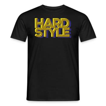 Hardstyle Glitch Gabber Frenchcore Hard Techno - Men's T-Shirt - black - Front - AI Model Male 178 light (178cm)