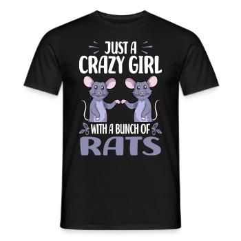 Rat sayings | Domestic Rat Rodents Gift Ideas - Men's T-Shirt - black - Front - AI Model Male 178 light (178cm)