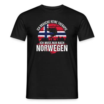 Ich muss nur nach Norwegen Skandinavien Norwegen - Männer T-Shirt - Schwarz - Vorne - AI Model Male 178 light (178cm)