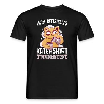 Mein offizielles Katershirt Kater Wein Bier Saufen - Männer T-Shirt - Schwarz - Vorne - AI Model Male 178 light (178cm)