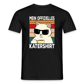 Mein offizielles Katershirt Kater Wein Bier Saufen - Männer T-Shirt - Schwarz - Vorne - AI Model Male 178 light (178cm)