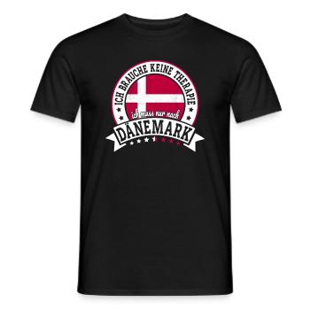 Ich muss nur nach Dänemark Skandinavien Dänemark - Männer T-Shirt - Schwarz - Vorne - AI Model Male 178 light (178cm)