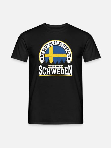 Ich muss nur nach Schweden Skandinavien Camping - Männer T-Shirt - Schwarz