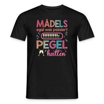 Mädels Pegel halten Mallorca Junggesellenabschied - Männer T-Shirt - Schwarz - Vorne - AI Model Male 178 light (178cm)