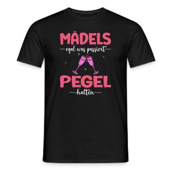 Mädels Pegel halten Mallorca Junggesellenabschied - Männer T-Shirt - Schwarz - Vorne - AI Model Male 178 light (178cm)