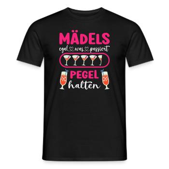 Mädels Pegel halten Mallorca Junggesellenabschied - Männer T-Shirt - Schwarz - Vorne - AI Model Male 178 light (178cm)
