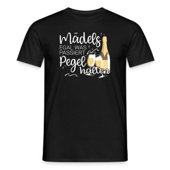 Mädels Pegel halten Mallorca Junggesellenabschied - Männer T-Shirt - Schwarz - Vorne - AI Model Male 178 light (178cm)
