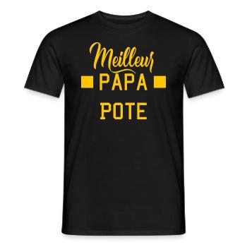 Papa Meilleur Pote - Cadeau Papa - Pere Fils - T-shirt homme - noir - Devant - AI Model Male 178 light (178cm)