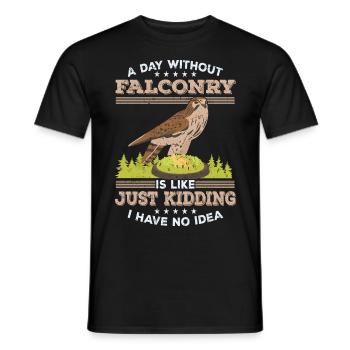 Fauconnerie - T-shirt homme - noir - Devant - AI Model Male 178 light (178cm)