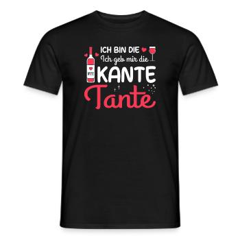 Ich bin die ich geb mir die Kante Tante Sekt Wein - Männer T-Shirt - Schwarz - Vorne - AI Model Male 178 light (178cm)