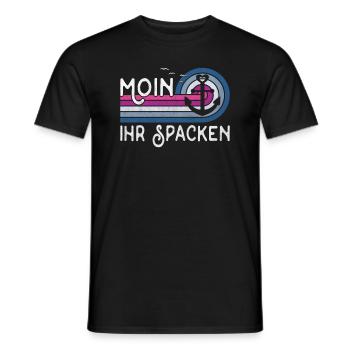 Moin ihr Spacken Nordsee Norddeutsch Plattdeutsch - Männer T-Shirt - Schwarz - Vorne - AI Model Male 178 light (178cm)
