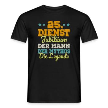 25 Jähriges Dienstjubiläum Firmenjubiläum Geschenk - Männer T-Shirt - Schwarz - Vorne - AI Model Male 178 light (178cm)