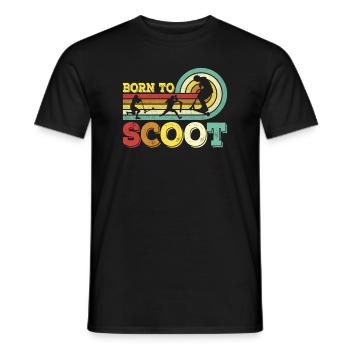 Born to Scoot Stuntscooter Trickscooter Roller - Männer T-Shirt - Schwarz - Vorne - AI Model Male 178 light (178cm)