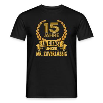 15 Years of Service Company Anniversary Gift - Men's T-Shirt - black - Front - AI Model Male 178 light (178cm)