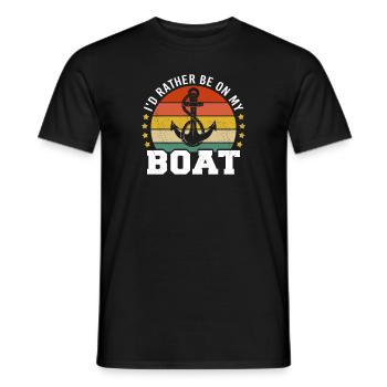 Je préférerais être sur mon bateau Sailor Skipper & Captain - T-shirt homme - noir - Devant - AI Model Male 178 light (178cm)