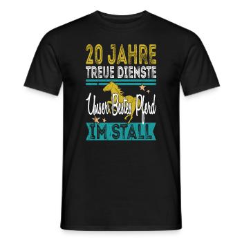 20 jaar dienst Jubileumcadeau van het bedrijf - Heren T-shirt - zwart - Voor - AI Model Male 178 light (178cm)