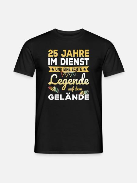 25 Jähriges Dienstjubiläum Firmenjubiläum Geschenk - Männer T-Shirt - Schwarz