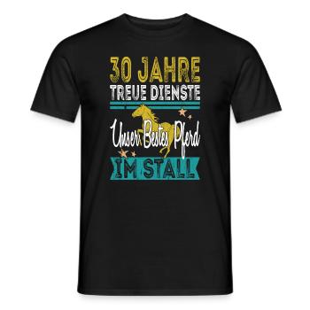 30 jaar dienst Bedrijf Jubileum Cadeau - Heren T-shirt - zwart - Voor - AI Model Male 178 light (178cm)