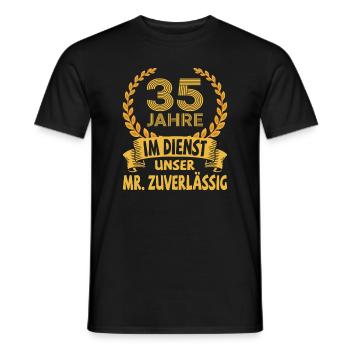 Cadeau d’anniversaire de l’entreprise 35 ans de service - T-shirt homme - noir - Devant - AI Model Male 178 light (178cm)