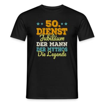 50th Anniversary Company Anniversary Gift - Men's T-Shirt - black - Front - AI Model Male 178 light (178cm)