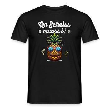 An Scheiss muss I Dirndl Ersatz & Trachtenshirt - Men's T-Shirt - black - Front - AI Model Male 178 light (178cm)