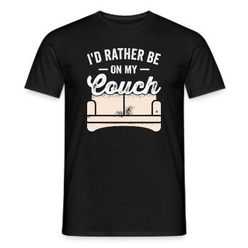 I'd rather be on my Couch Chiller Couch Potato - Männer T-Shirt - Schwarz - Vorne - AI Model Male 178 light (178cm)