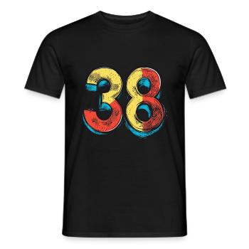 38 Nombre Coloré - T-shirt homme - noir - Devant - AI Model Male 178 light (178cm)