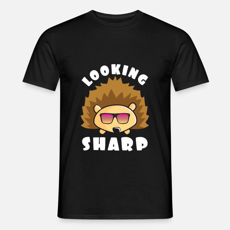 Idée cadeau idée hérisson - T-shirt homme - noir