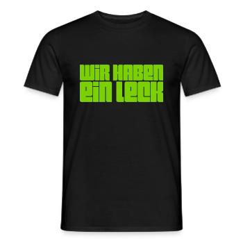 wir haben ein Leck - Männer T-Shirt - Schwarz - Vorne - AI Model Male 178 light (178cm)