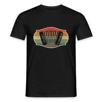 Retro Ziehharmonika Handharmonika Schifferklavier - Männer T-Shirt - Schwarz - Vorne - AI Model Male 178 light (178cm)