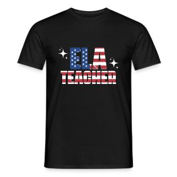 Patriotic ELA Teacher USA Flag English Language - Men's T-Shirt - black - Front - AI Model Male 178 light (178cm)