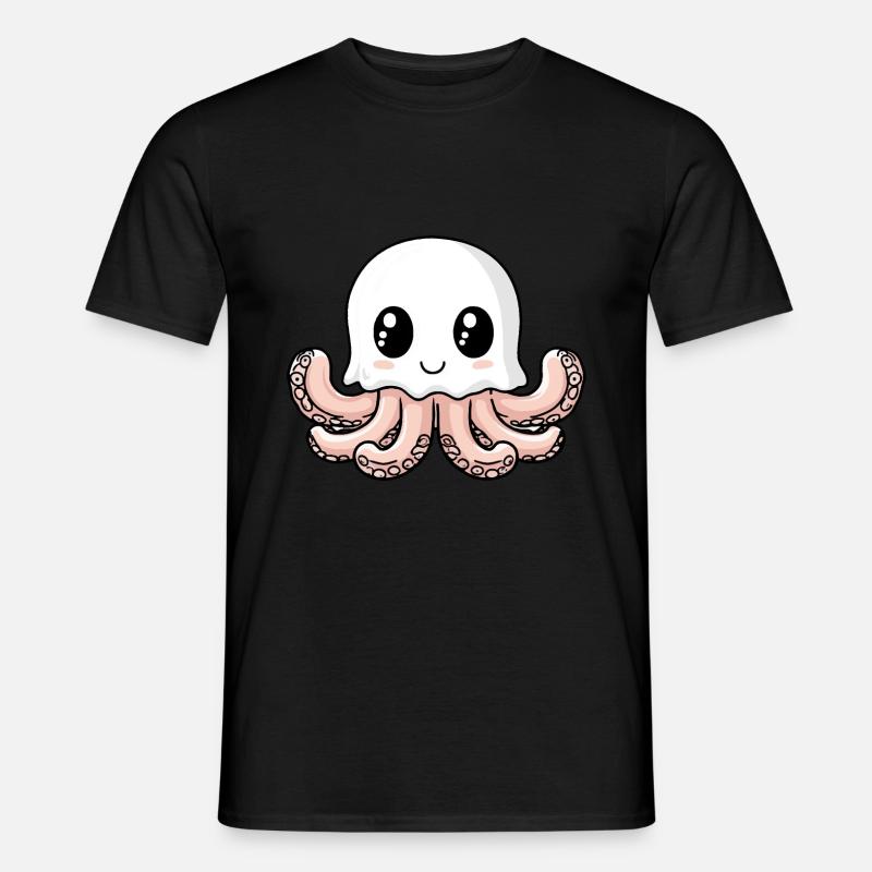 Octopus Halloween Comic Ghost - T-shirt homme - noir