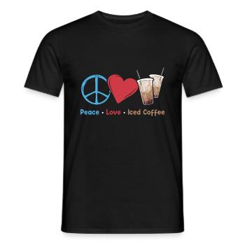 Peace Love Iced Coffee Awesome Ice Coffee For - Men's T-Shirt - black - Front - AI Model Male 178 light (178cm)
