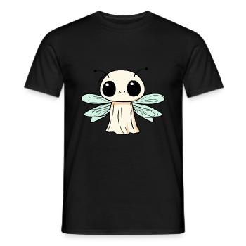 Libellule Halloween Bande dessinée Fantôme - T-shirt homme - noir - Devant - AI Model Male 178 light (178cm)