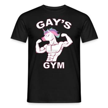 Gay’s Gym Gay Licorne Gay Gay - T-shirt homme - noir - Devant - AI Model Male 178 light (178cm)