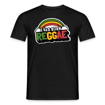 Arc-en-ciel de reggae mignon, je suis né reggae - T-shirt homme - noir - Devant - AI Model Male 178 light (178cm)