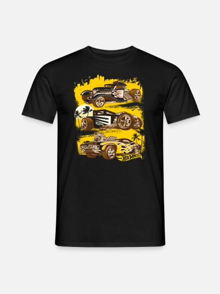 Hot Wheels Drie Automodellen - Heren T-shirt - zwart
