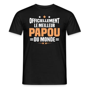 Officiellement Le Meilleur Papou Du Monde - T-shirt homme - noir - Devant - AI Model Male 178 light (178cm)