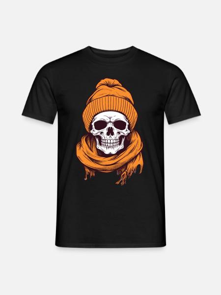 Skull Autumn Halloween - Men's T-Shirt - black
