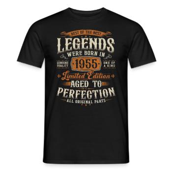 1955 Vintage Born Legends Cadeau d’anniversaire - T-shirt homme - noir - Devant - AI Model Male 178 light (178cm)