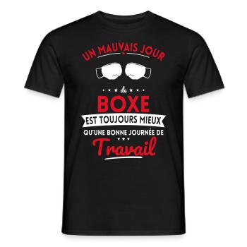 Mauvais jour de boxe mieux que journée travail - T-shirt homme - noir - Devant - AI Model Male 178 light (178cm)