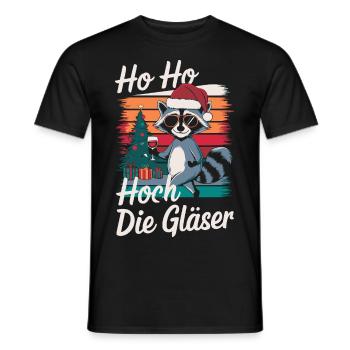 raton laveur Noël vin drôle de dicton - T-shirt homme - noir - Devant - AI Model Male 178 light (178cm)