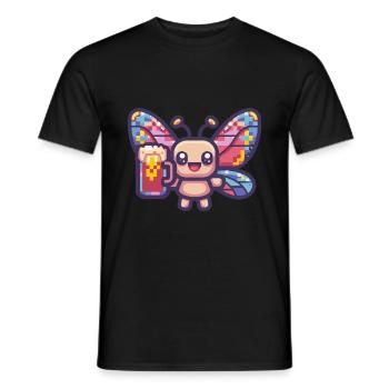 Bière Butterfly Pixel - T-shirt homme - noir - Devant - AI Model Male 178 light (178cm)