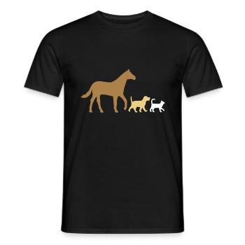 Cheval, chien, chat 2 - T-shirt homme - noir - Devant - AI Model Male 178 light (178cm)
