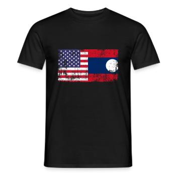 Awesome Half American Half Laotian Lao People Laos - Men's T-Shirt - black - Front - AI Model Male 178 light (178cm)